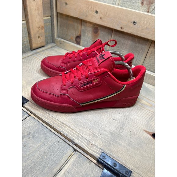 US7 Adidas Mens Continental 80 J \'Scarlet\' Red Gold Sneakers Leather EU40 main image 4